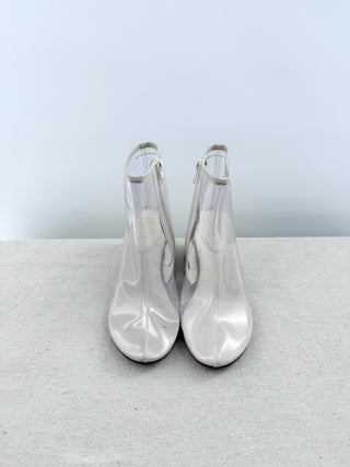 Maison Margiela PVC transparent booties with block acrylic heel, 37