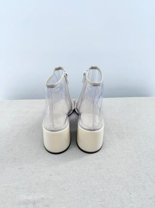 Maison Margiela PVC transparent booties with block acrylic heel, 37