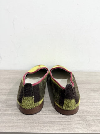 Chausures Topolina Fet Plaid Slip On Almond Toe Flat Loafers Yellow Women's US 9