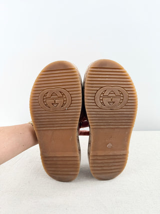 Gucci flat platform GG canvas slides angelina, 40