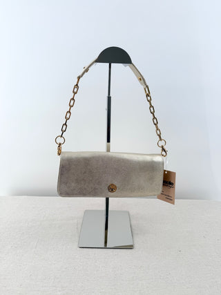 Tory Burch leather metallic east west small shoulder bag clutch