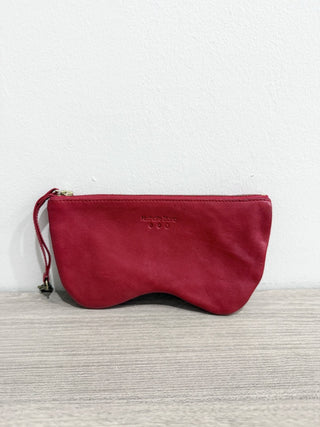 Maison Nathalie Blanc leather double zip pouch
