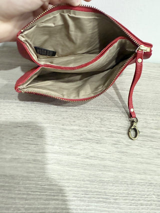 Maison Nathalie Blanc leather double zip pouch