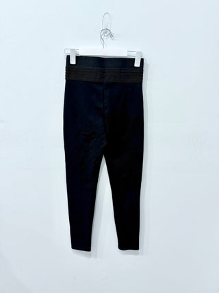 NWT Zara Pull On High Rise Slim Fit Ponte Skinny Pants Black Women's Size Small