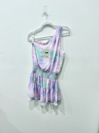 we're all pretty girls green/purple mini dress, S