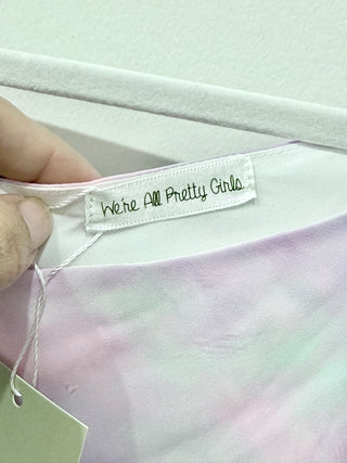 we're all pretty girls green/purple mini dress, S