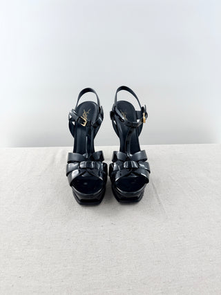 Saint Laurent tribute patent leather platform sandals, 40
