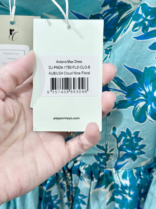 Peppermayo floral light blue/green maxi dress, 4