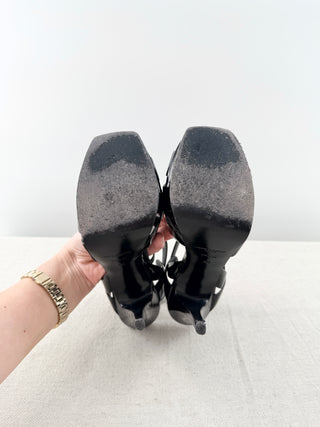 Saint Laurent tribute patent leather platform sandals, 40