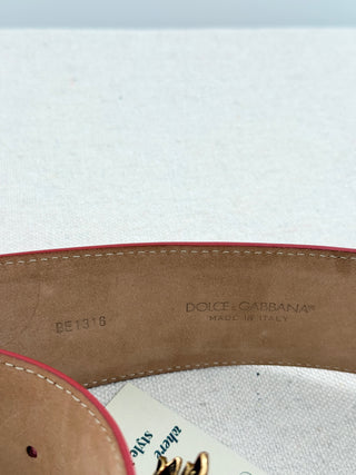 Dolce and Gabbana heart buckle leather belt, 80/ 32