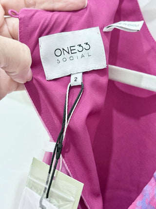 One 33 social Fuchsia/purple floral midi dress, 2