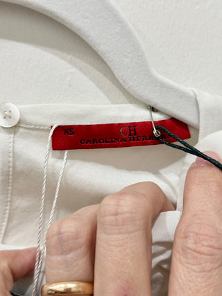 Carolina Herrera floral and pearl embellished top, XS