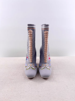 Fendi floral sock bootie, 38