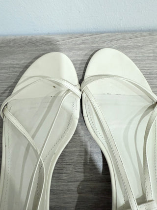 Ayede Leather Slip On Open Toe Low Heel Strappy Sandals Cream Women's Size EU 39