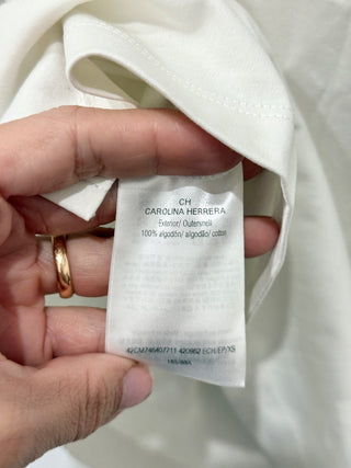 Carolina Herrera floral and pearl embellished top, XS