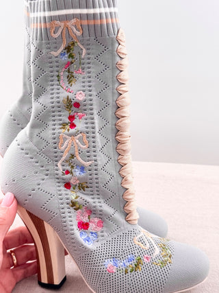 Fendi floral sock bootie, 38