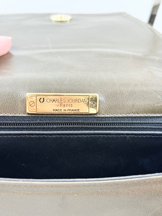 Charles Jourdan leather flap bag with long strap