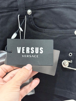 Versus by Versace denim short with safety pin, 29