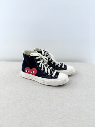 Converse X Comme Des Garçons CDG Play Chuck Taylor High-Top Sneakers Black US 6