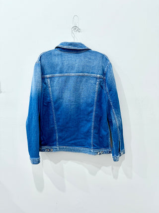 NWT L'Agence Karina Oversized Tucker Jacket Hayward Denim Blue Women's Size XS/S