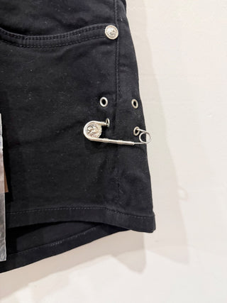 Versus by Versace denim short with safety pin, 29