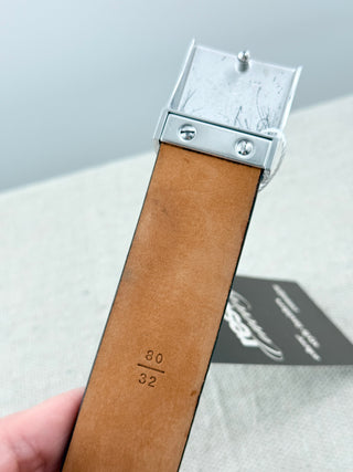 Louis Vuitton monogram belt with silver buckle, 80/32