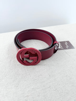 Gucci patent leather GG belt, 80/32
