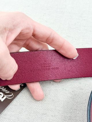 Gucci patent leather GG belt, 80/32