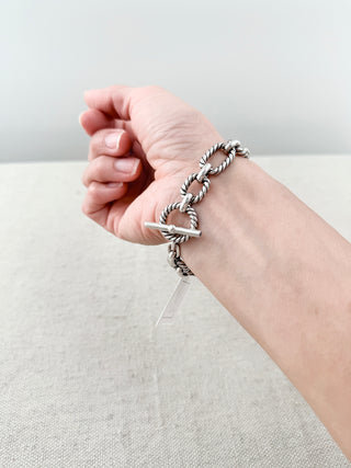 David Yurman madison toggle chain bracelet sterling silver with blue saphire