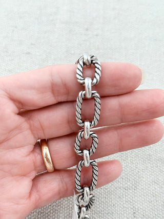 David Yurman madison toggle chain bracelet sterling silver with blue saphire