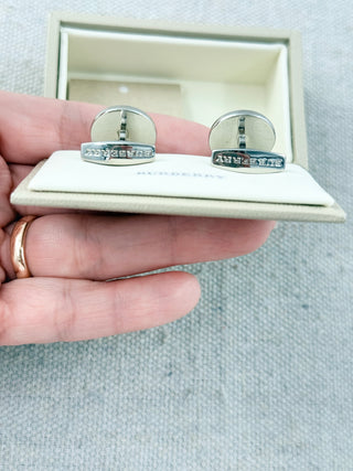 Burberry check cufflinks