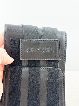 Chanel wide leather vintage reversible belt, M
