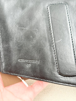 Chanel wide leather vintage reversible belt, M