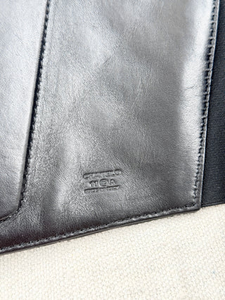 Chanel wide leather vintage reversible belt, M