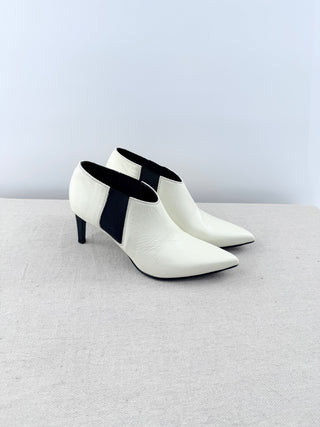 NWOT Rag & Bone Beha Leather Ankle Chelsea Boots Antique White Black Womens 37.5