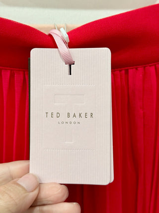 Ted Baker berry sunday bardot dress pleated high low, 0