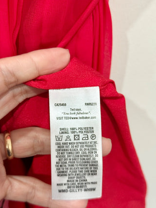 Ted Baker berry sunday bardot dress pleated high low, 0