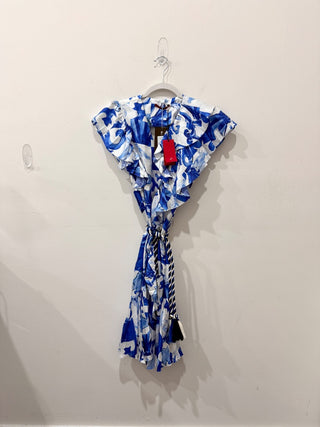 Carolina Herrera pattern ruffle mini dress, XS