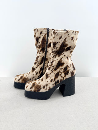 Stella McCartney cow hide faux leather bots platform  chunky, 41