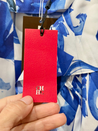 Carolina Herrera pattern ruffle mini dress, XS