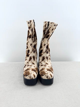 Stella McCartney cow hide faux leather bots platform  chunky, 41