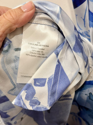 Carolina Herrera pattern ruffle mini dress, XS