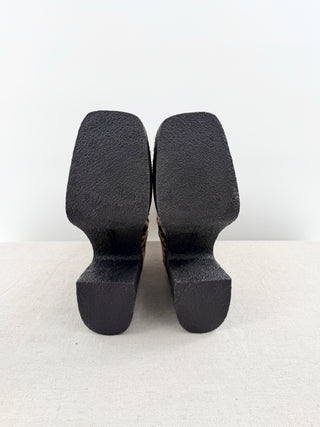 Stella McCartney cow hide faux leather bots platform  chunky, 41