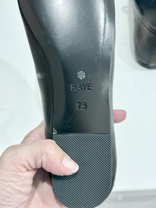 Raye Jolie Leather Slip on Ballerina Flat Shoes Black Women's Size US  7.5