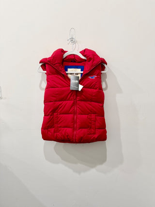 Hollister puffer vest with hoodie, S