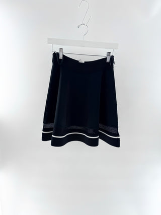 A.L.C. Rayon Skirt with Mesh Trim, S