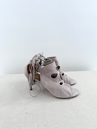 Aquazzura suede lace up booties, 40.5