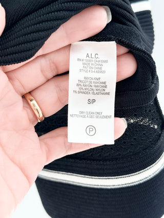 A.L.C. Rayon Skirt with Mesh Trim, S