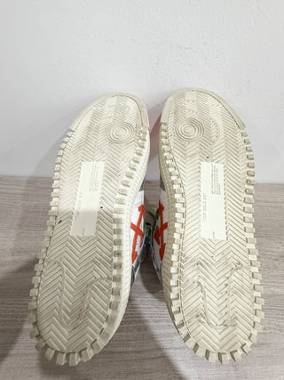 OFF-WHITE 3.0 Off Court Leather High-Top Sneakers White Silver Womens Size EU 38
