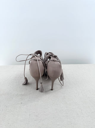 Aquazzura suede lace up booties, 40.5